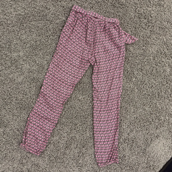 Monsoon girls Pink and Brown Geometric jogger Pants, size 7-8 - Picture 6 of 7